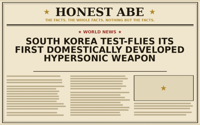 South Korea Test-Flies Its First Domestically Developed Hypersonic Weapon