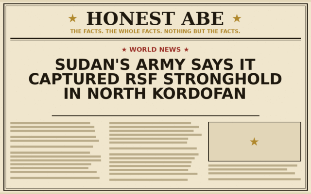 Sudan’s Army Says It Captured RSF Stronghold in North Kordofan