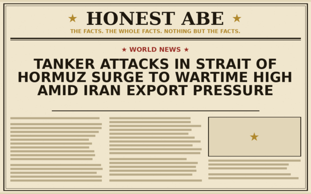 Tanker Attacks in Strait of Hormuz Surge to Wartime High Amid Iran Export Pressure