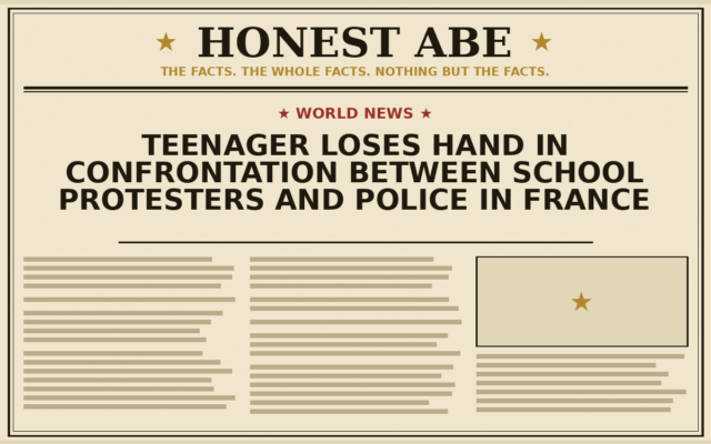 Teenager Loses Hand in Confrontation Between School Protesters and Police in France