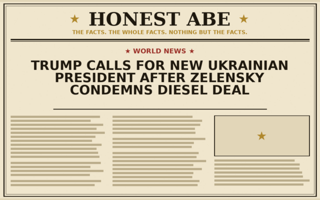 Trump Calls for New Ukrainian President After Zelensky Condemns Diesel Deal