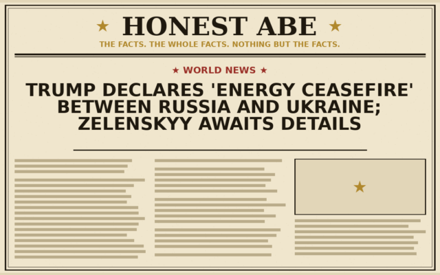 Trump Declares ‘Energy Ceasefire’ Between Russia and Ukraine; Zelenskyy Awaits Details