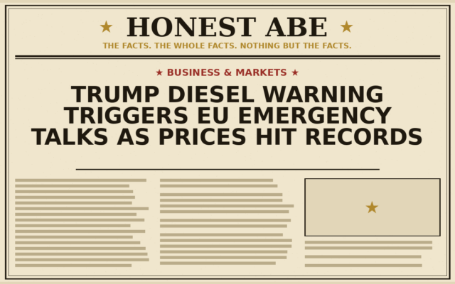 Trump Diesel Warning Triggers EU Emergency Talks as Prices Hit Records