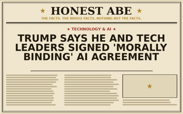 Trump Says He and Tech Leaders Signed ‘Morally Binding’ AI Agreement
