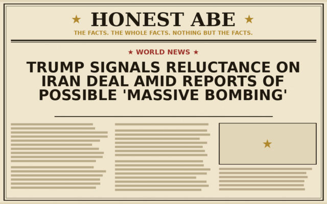 Trump Signals Reluctance on Iran Deal Amid Reports of Possible ‘Massive Bombing’