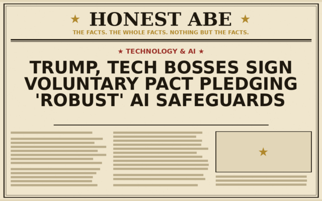Trump, Tech Bosses Sign Voluntary Pact Pledging ‘Robust’ AI Safeguards