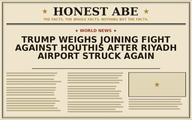 Trump Weighs Joining Fight Against Houthis After Riyadh Airport Struck Again