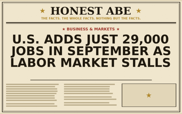 U.S. Adds Just 29,000 Jobs in September as Labor Market Stalls