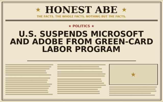 U.S. Suspends Microsoft and Adobe From Green-Card Labor Program