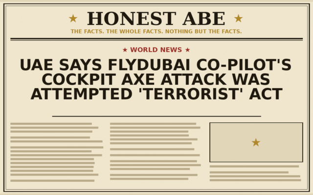 UAE Says FlyDubai Co-Pilot’s Cockpit Axe Attack Was Attempted ‘Terrorist’ Act