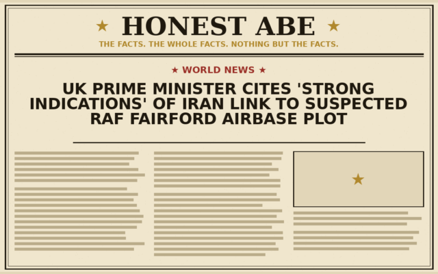 UK Prime Minister Cites ‘Strong Indications’ of Iran Link to Suspected RAF Fairford Airbase Plot