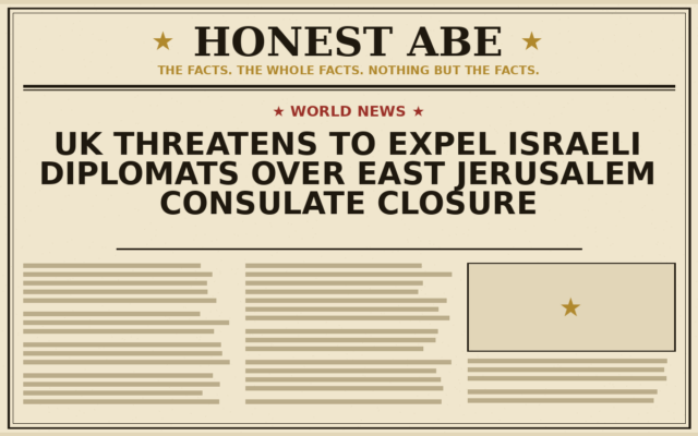 UK Threatens to Expel Israeli Diplomats Over East Jerusalem Consulate Closure
