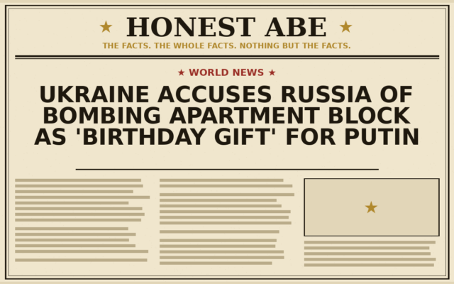 Ukraine Accuses Russia of Bombing Apartment Block as ‘Birthday Gift’ for Putin