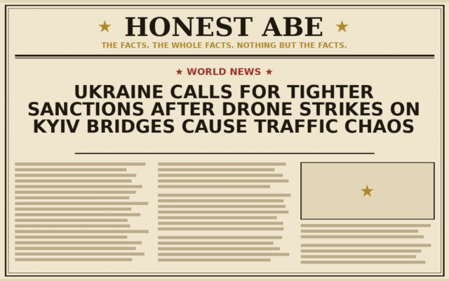 Ukraine Calls for Tighter Sanctions After Drone Strikes on Kyiv Bridges Cause Traffic Chaos