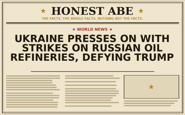 Ukraine Presses On With Strikes on Russian Oil Refineries, Defying Trump