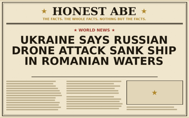 Ukraine Says Russian Drone Attack Sank Ship in Romanian Waters