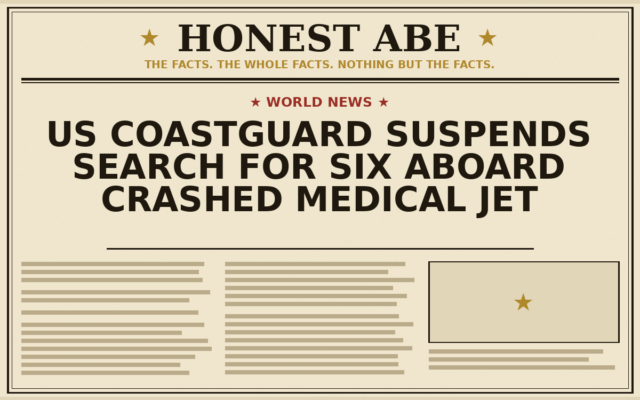 US Coastguard Suspends Search for Six Aboard Crashed Medical Jet