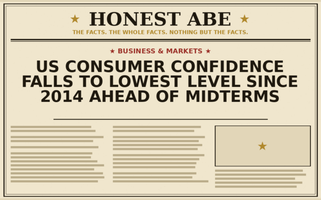 US Consumer Confidence Falls to Lowest Level Since 2014 Ahead of Midterms