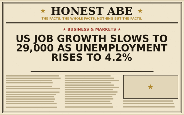 US Job Growth Slows to 29,000 as Unemployment Rises to 4.2%