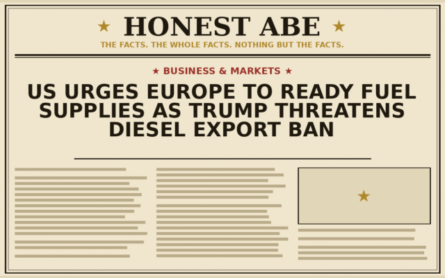 US Urges Europe to Ready Fuel Supplies as Trump Threatens Diesel Export Ban