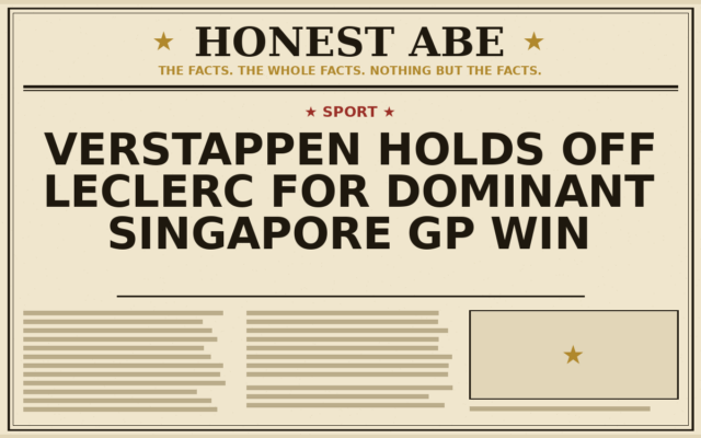 Verstappen Holds Off Leclerc for Dominant Singapore GP Win