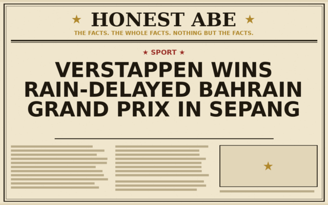Verstappen Wins Rain-Delayed Bahrain Grand Prix in Sepang