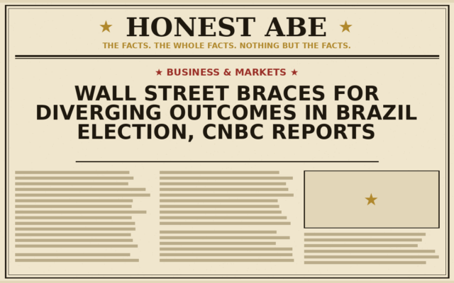Wall Street Braces for Diverging Outcomes in Brazil Election, CNBC Reports