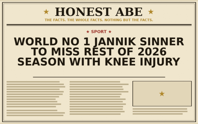World No 1 Jannik Sinner to Miss Rest of 2026 Season With Knee Injury
