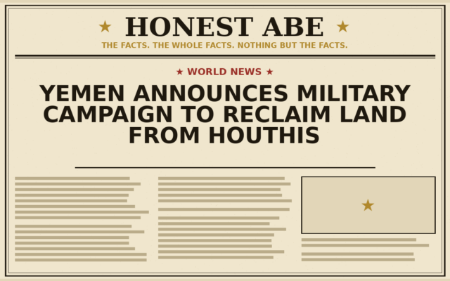 Yemen Announces Military Campaign to Reclaim Land From Houthis