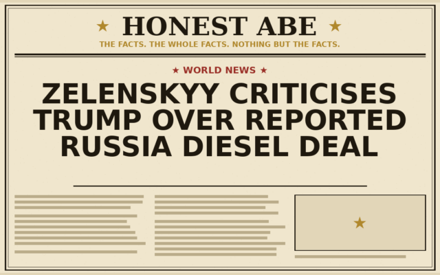 Zelenskyy Criticises Trump Over Reported Russia Diesel Deal