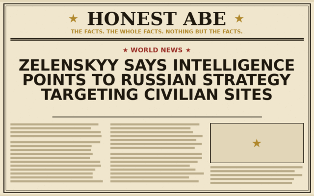 Zelenskyy Says Intelligence Points to Russian Strategy Targeting Civilian Sites